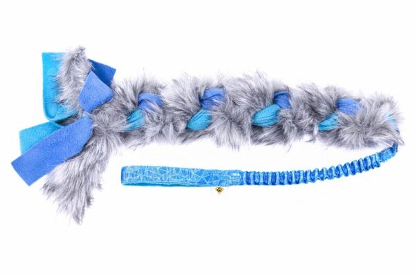 Colorful fur tug toy for dogs - Fleece and fur braided dog toy - Dog's Craft durable dog toy